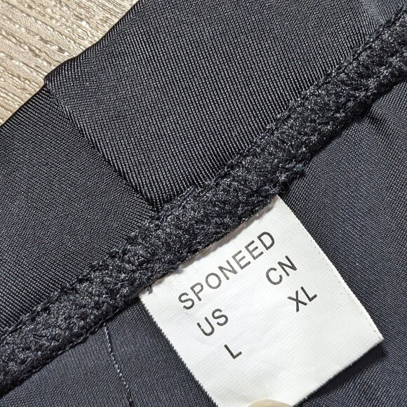 Sponeed Men's Sz L Large Compression Cycling Padded Bottom Pants Black Red - Picture 4 of 11